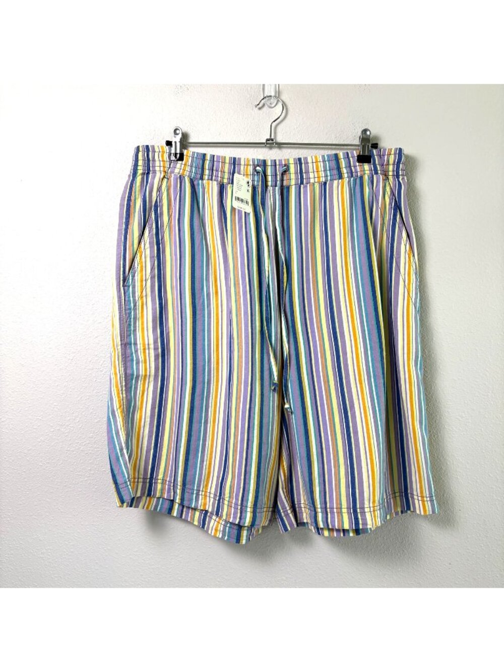 Free People Saylor Poplin Stripe Shorts Size L Multicolor Pull On Knee Length